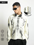 Cream Skeleton Full Sleeve Waffle T-Shirt