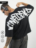 Black Confidence Half Sleeve Boxy T-Shirt
