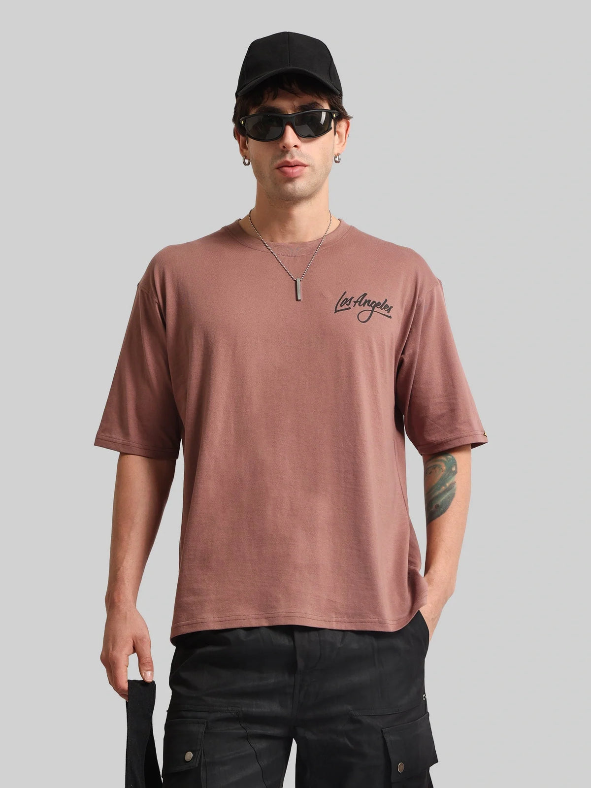 Los Angeles Dusty Pink Half Sleeve T-Shirt